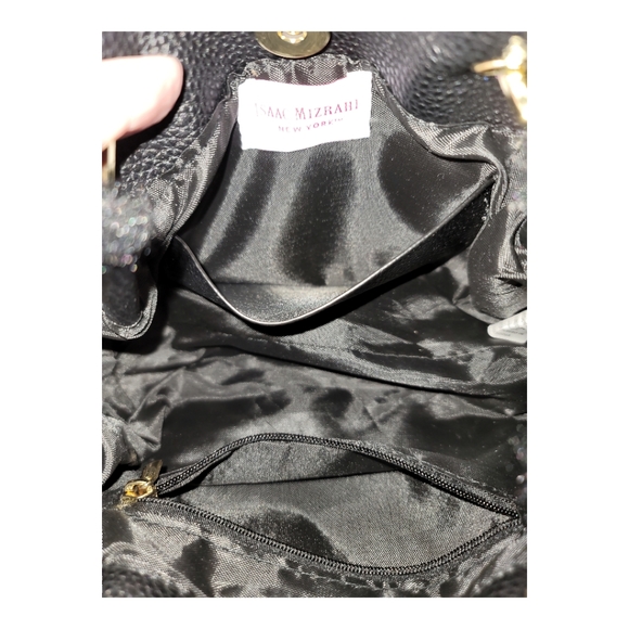 Isaac Mizrahi purse small faux fur black goth whimsigoth witchy rocker - Picture 4 of 8